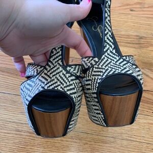 Stylish Black and White Platform Heels